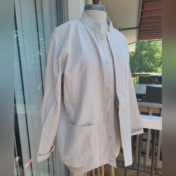 Eileen Fisher Hemp stretch stand collard jacket size M oversized - Picture 3 of 11